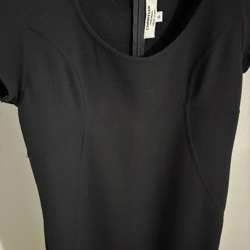 Elegant‎ Black Lace Hem Dress vintage 6